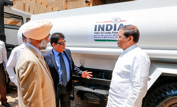 India donates water bowsers to Sri Lanka