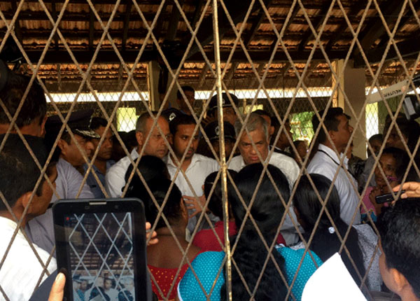 Sri Lanka Prime Minister Ranil Wickremesinghe at Meethotamulla garbage site