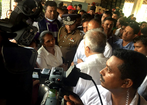 Sri Lanka Prime Minister Ranil Wickremesinghe at Meethotamulla garbage site