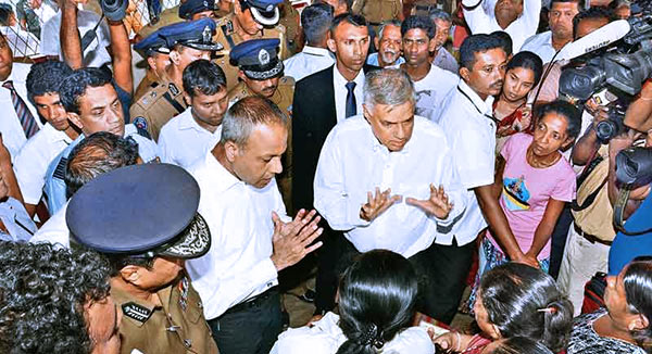 Ranil Wickremesinghe is at Meethotamulla