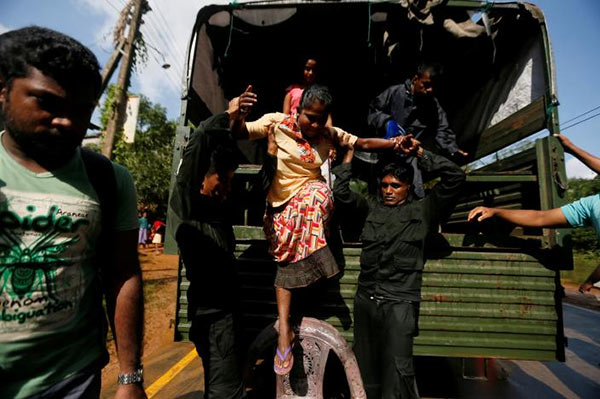 Flood rescue mission in Sri Lanka