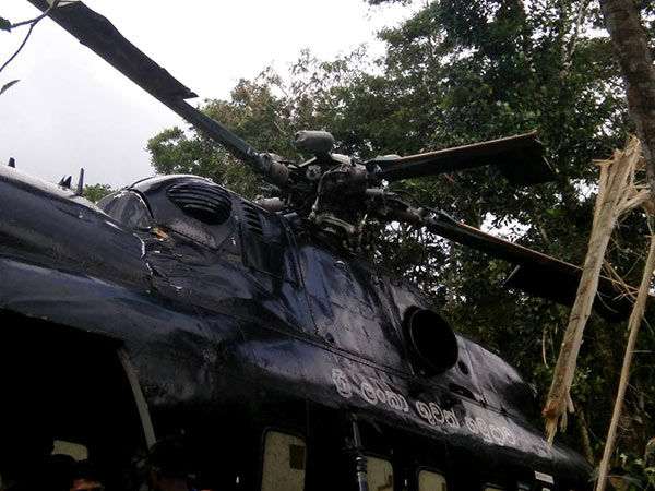 Helicopter crashes in Baddegama Sri Lanka