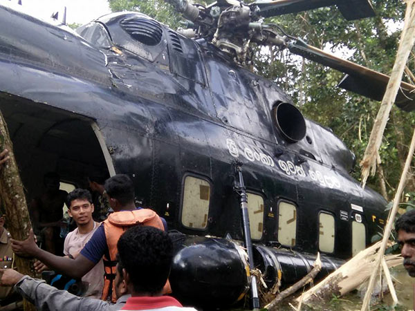 Helicopter crashes in Baddegama Sri Lanka