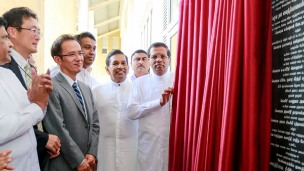 President Maithripala Sirisena at developed Galgamuwa base hospital