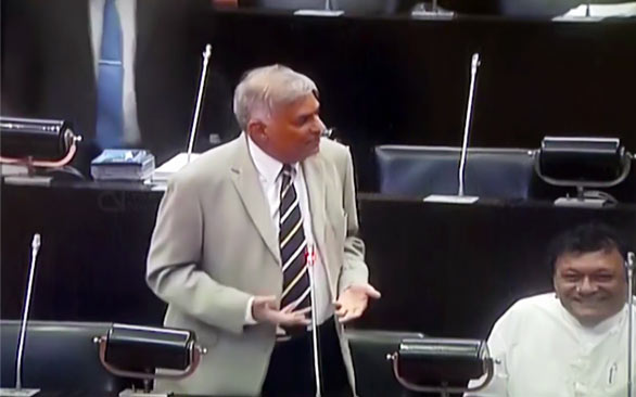 Ranil Wickremesinghe in parliament