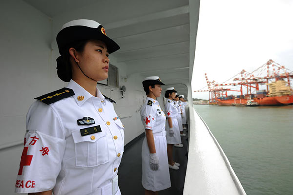 Chinese naval hospital ship Peace Ark arrives at the port of Colombo Sri Lanka