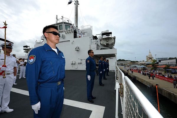 Chinese naval hospital ship Peace Ark arrives at the port of Colombo Sri Lanka