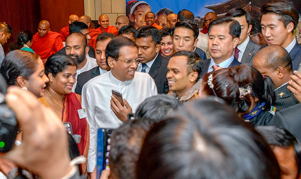 Sri Lanka President Maithripala Sirisena in South Korea