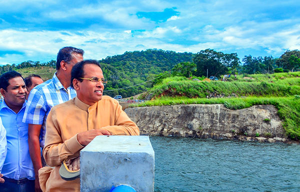 Sri Lanka President Maithripala Sirisena at Moragahakanda