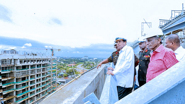 Sri Lanka President Maithripala Sirisena at the Defence headquarters in Akuregoda