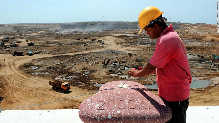 Hambantota port workers in Sri Lanka