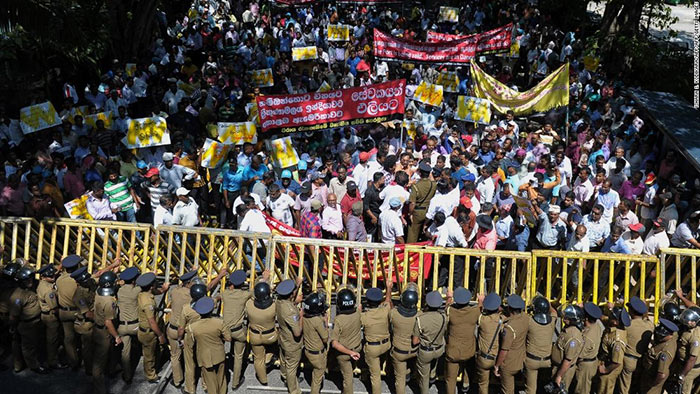 Protest in Sri Lanka Colombo against the lease of the loss making Hambantota port to China