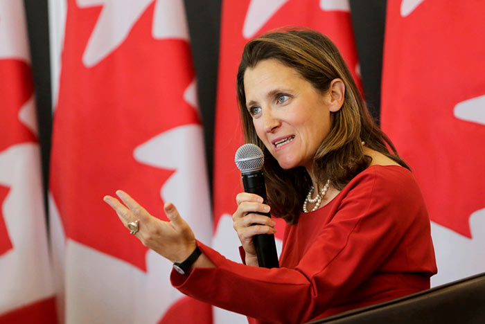 Canadian Foreign Affairs Minister Chrystia Freeland