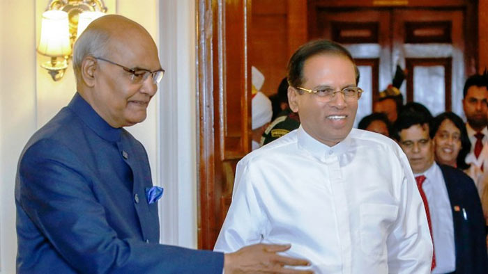 India President Ram Nath Kovind with Sri Lanka President Maithripala Sirisena