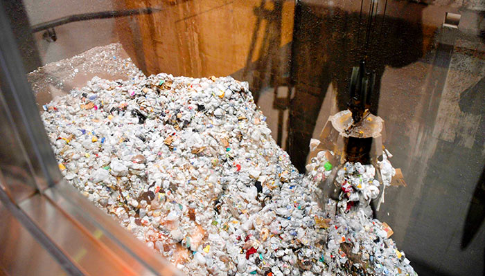 Sri Lanka President Maithripala Sirisena at modern waste management centre in Shinagawa in Tokyo Japan