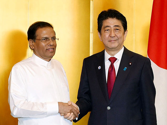 Sri Lanka President Maithripala Sirisena met Japanese Prime Minister Shinzo Abe