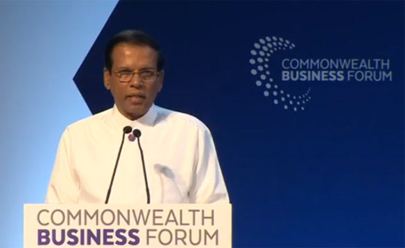 Sri Lanka President Maithripala Sirisena at Commonwealth Business Forum