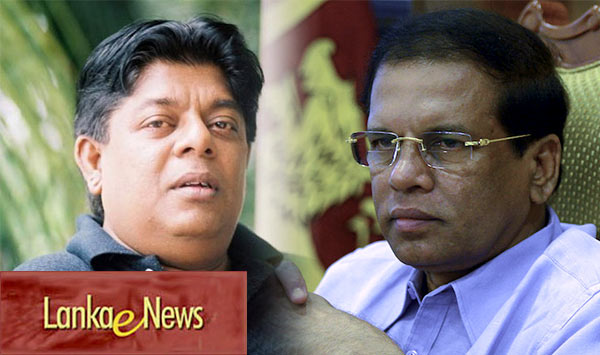 Lankaenews Editor Sandaruwan Senadheera and Sri Lanka President Maithripala Sirisena