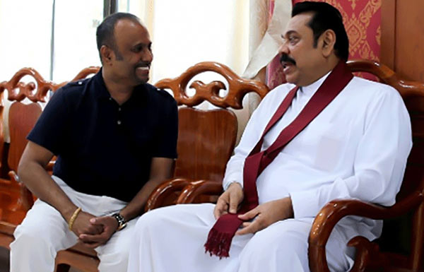 Udayanga Weeratunga with Mahinda Rajapaksa