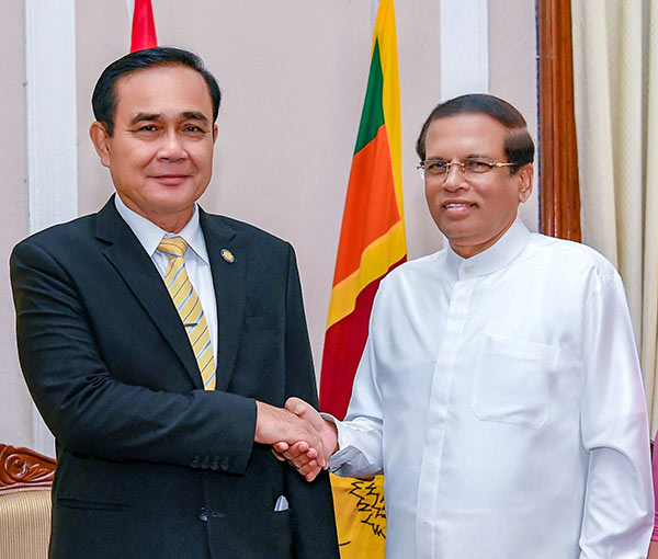 Prime Minister of Thailand General Prayut Chan-o-cha and Sri Lanka President Maithripala Sirisena