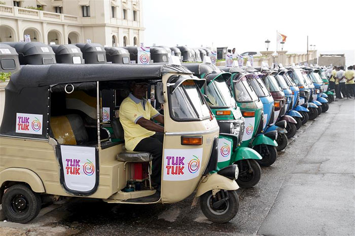 Tuk tuk drivers in Colombo Sri Lanka