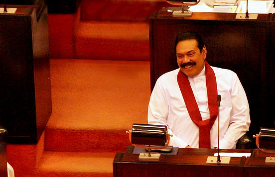 Mahinda Rajapaksa is at parliament