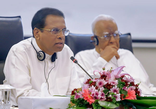 Maithripala Sirisena with R Sampanthan