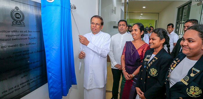 President Maithripala Sirisena in Sirimavo Bandaranaike vidyalaya in Colombo Sri Lanka