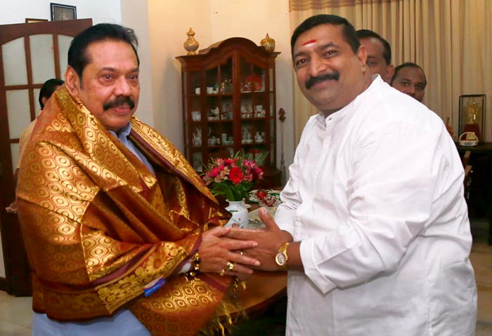 Vadivel Suresh met Mahinda Rajapaksa