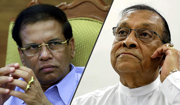 Sri Lanka President Maithripala Sirisena and Sri Lanka Parliament Speaker Karu Jayasuriya