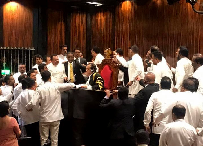 Tense situation in Parliament of Sri Lanka