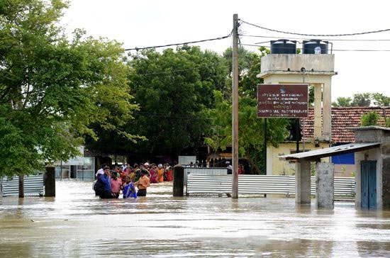 Flood in Jaffna Sri Lanka