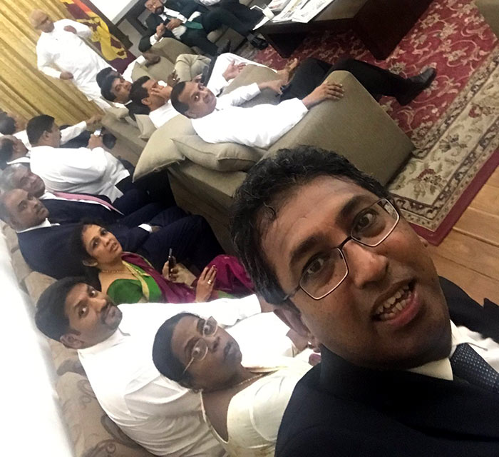 Harsha de Silva and other ministers of Sri Lanka government