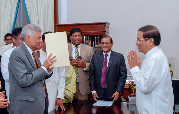 Ranil Wickremesinghe was sworn in as Sri Lanka’s Prime Minister