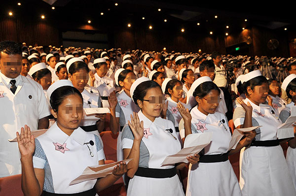 Government nurses in Sri Lanka