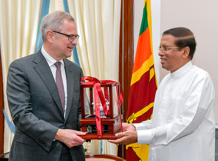 Maerk's Chief Executive Officer Soren Skou called on Sri Lanka President Maithripala Sirisena