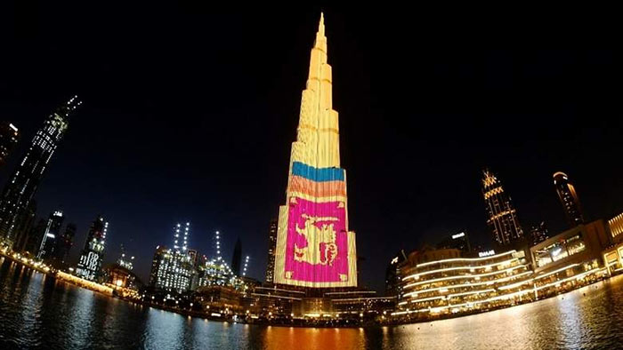 Dubai's Burj Khalifa lights up with Sri Lanka flag