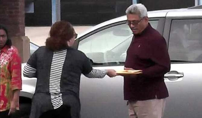 The moment of Court notice was handed over to Gotabaya Rajapaksa