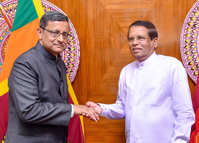 Sanjay Mitra with Sri Lanka President Maithripala Sirisena