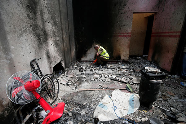 A site of a gun battle between troops and islamist militants in Kalmunai Sri Lanka