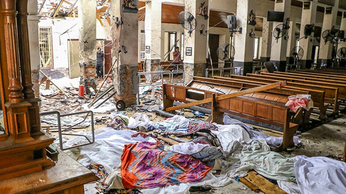 St Anthony's Shrine after an explosion hit the site in Kochchikade Colombo Sri Lanka