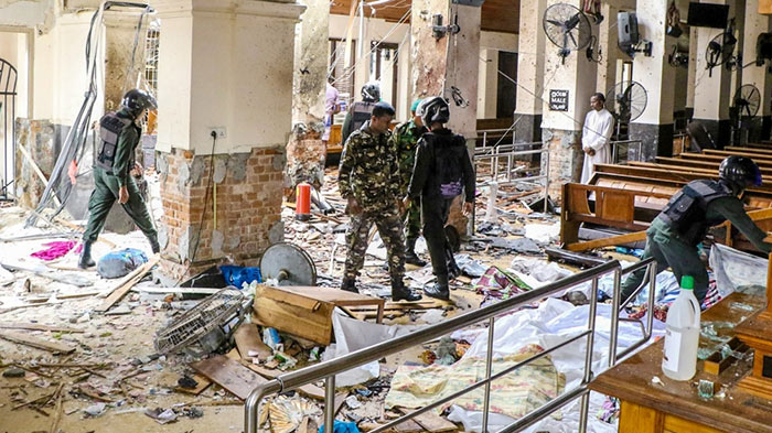St Anthony's Shrine after an explosion hit the site in Kochchikade Colombo Sri Lanka