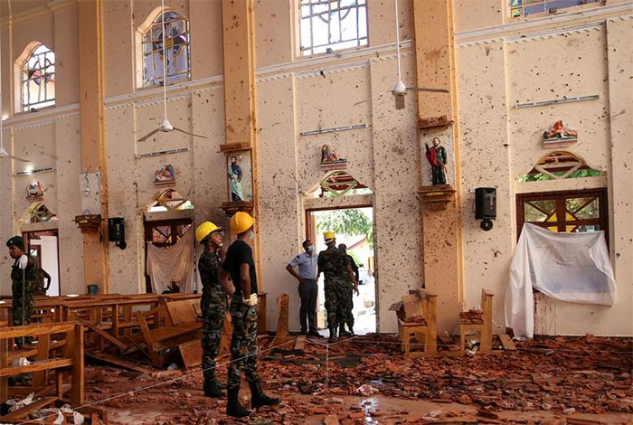 St. Sebastian Catholic church in Negombo Sri Lanka after the bomb blast