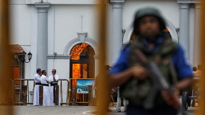 Church under the security after Easter Sunday bomb attacks in Sri Lanka