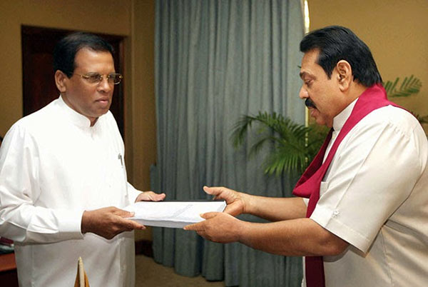 Maithripala Sirisena with Mahinda Rajapaksa