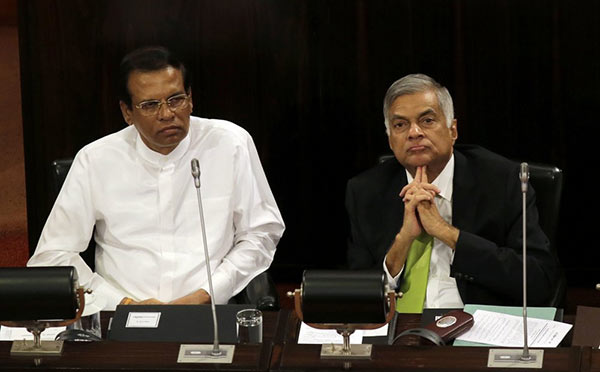 Sri Lanka President Maithripala Sirisena and Prime Minister Ranil Wickremesinghe