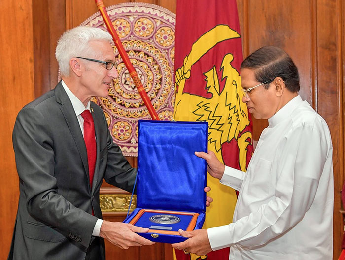 Sri Lanka President Maithripala Sirisena awarded INTERPOL medal