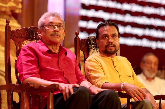 Gotabaya Rajapaksa with Wimal Weerawansa