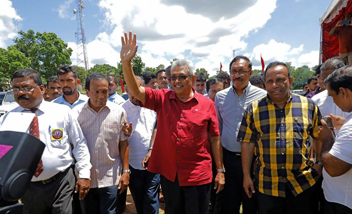 Gotabaya Rajapaksa at Galgamuwa in Kurunegala Sri Lanka