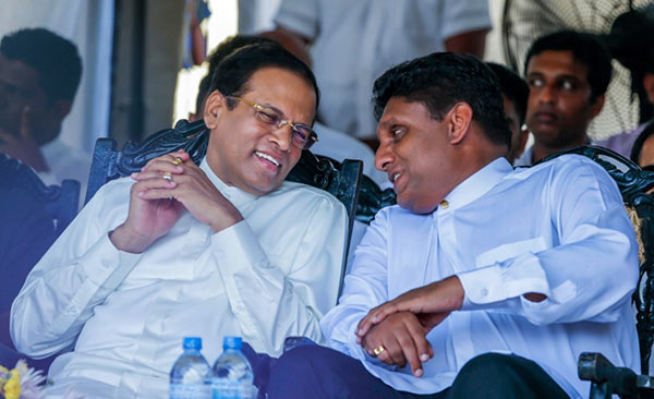 Maithripala Sirisena with Sajith Premadasa